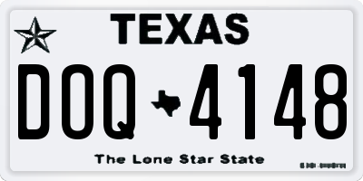 TX license plate DOQ4148