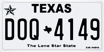 TX license plate DOQ4149