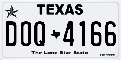 TX license plate DOQ4166
