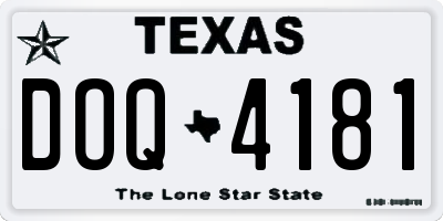 TX license plate DOQ4181