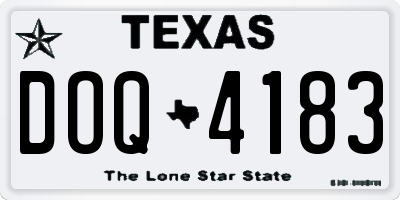 TX license plate DOQ4183