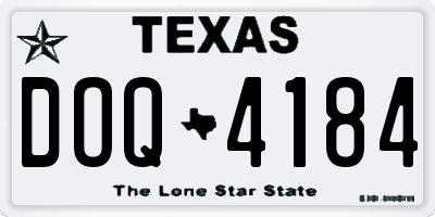 TX license plate DOQ4184