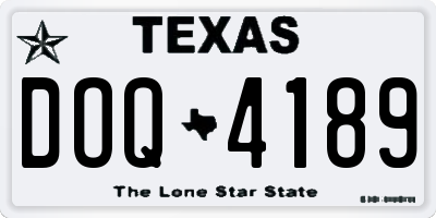 TX license plate DOQ4189