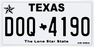 TX license plate DOQ4190