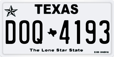 TX license plate DOQ4193