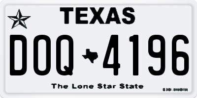 TX license plate DOQ4196