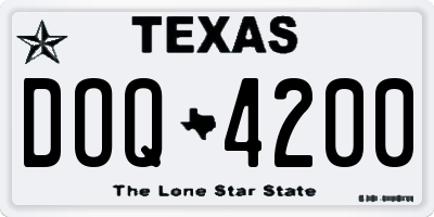 TX license plate DOQ4200
