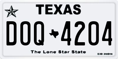 TX license plate DOQ4204