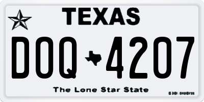 TX license plate DOQ4207