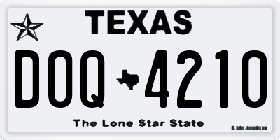 TX license plate DOQ4210