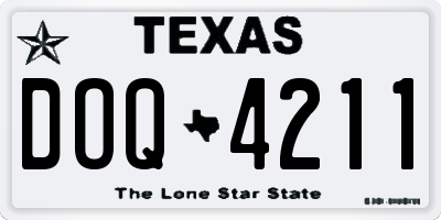 TX license plate DOQ4211