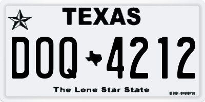 TX license plate DOQ4212