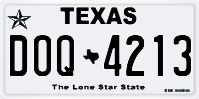 TX license plate DOQ4213
