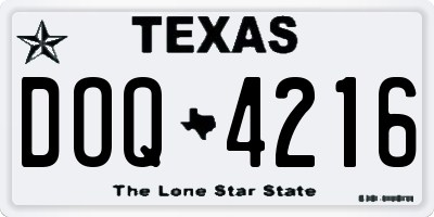 TX license plate DOQ4216