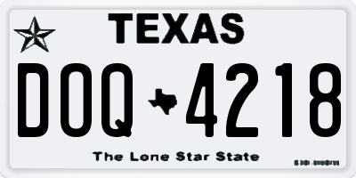 TX license plate DOQ4218