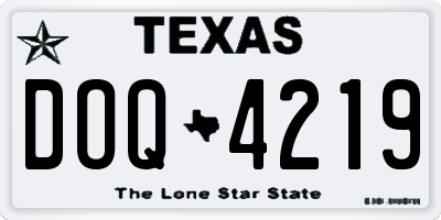 TX license plate DOQ4219