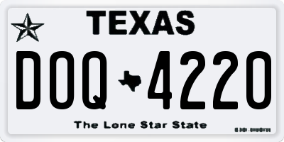 TX license plate DOQ4220