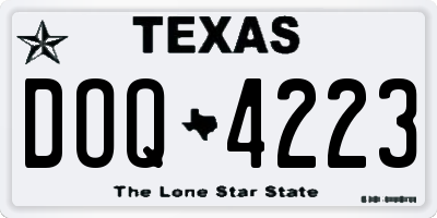TX license plate DOQ4223