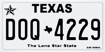 TX license plate DOQ4229