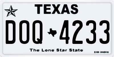 TX license plate DOQ4233