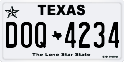 TX license plate DOQ4234
