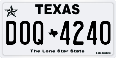 TX license plate DOQ4240