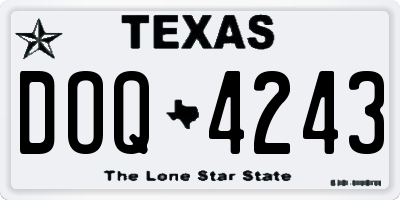 TX license plate DOQ4243