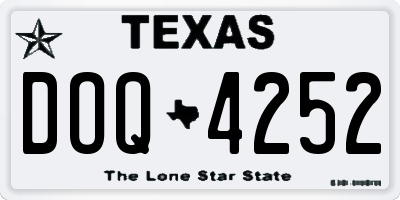 TX license plate DOQ4252