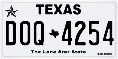 TX license plate DOQ4254