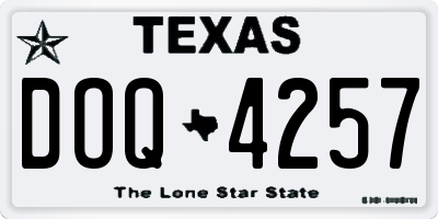 TX license plate DOQ4257