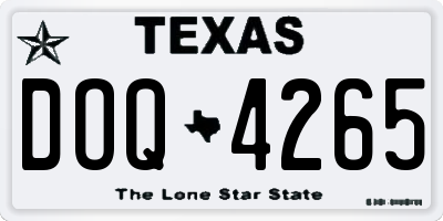 TX license plate DOQ4265