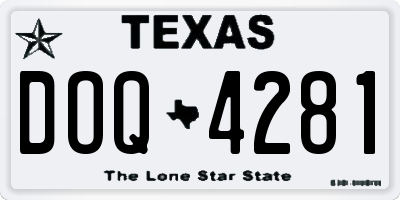 TX license plate DOQ4281
