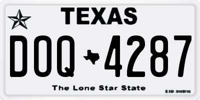 TX license plate DOQ4287