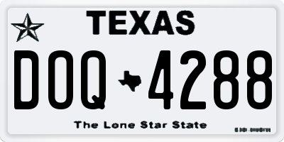TX license plate DOQ4288