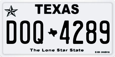 TX license plate DOQ4289