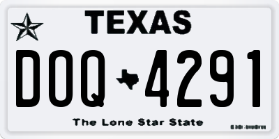 TX license plate DOQ4291