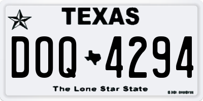 TX license plate DOQ4294