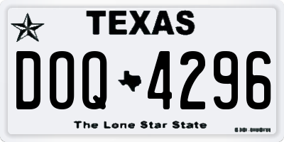 TX license plate DOQ4296