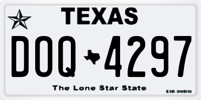TX license plate DOQ4297