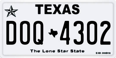 TX license plate DOQ4302