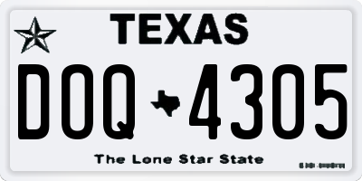 TX license plate DOQ4305
