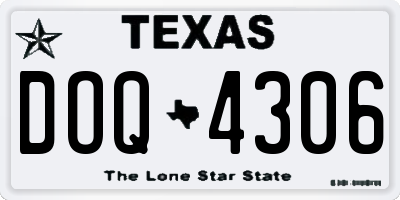 TX license plate DOQ4306