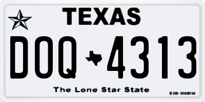 TX license plate DOQ4313