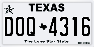 TX license plate DOQ4316