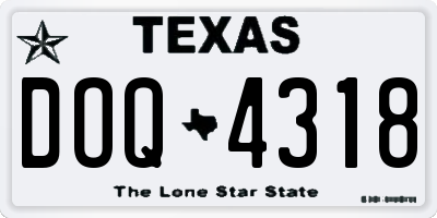 TX license plate DOQ4318