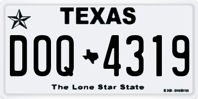 TX license plate DOQ4319