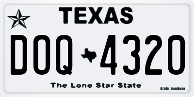 TX license plate DOQ4320