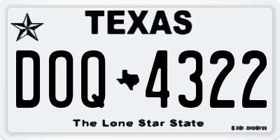 TX license plate DOQ4322