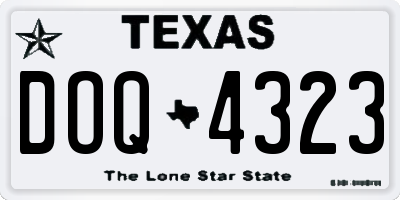 TX license plate DOQ4323