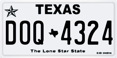 TX license plate DOQ4324